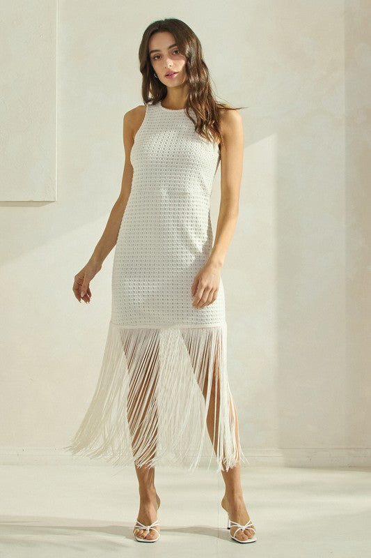 White Fringe Dress