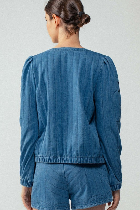 Star Quilted Denim Jacket