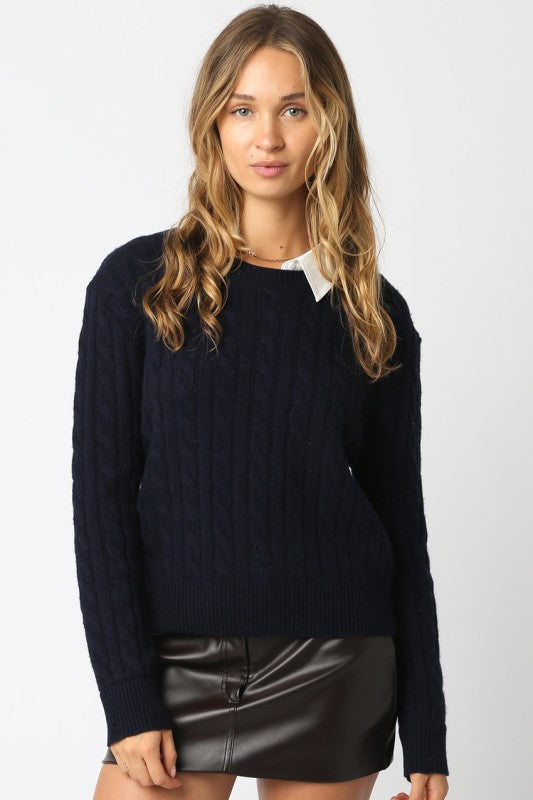 Navy 2 In 1 Sweater Top