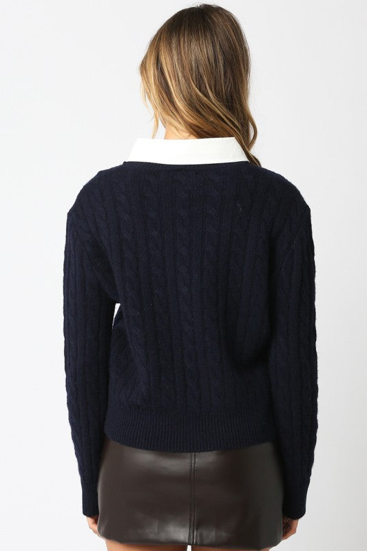 Navy 2 In 1 Sweater Top