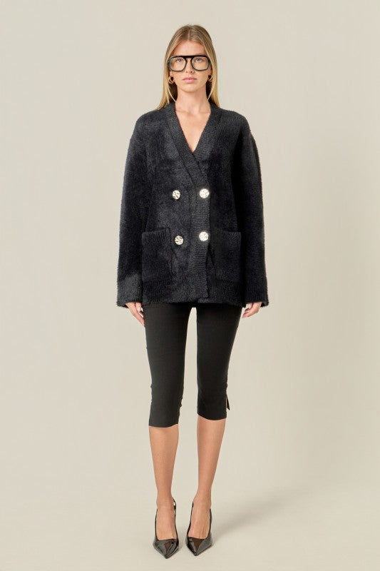 Knit Blazer Cardigan Top