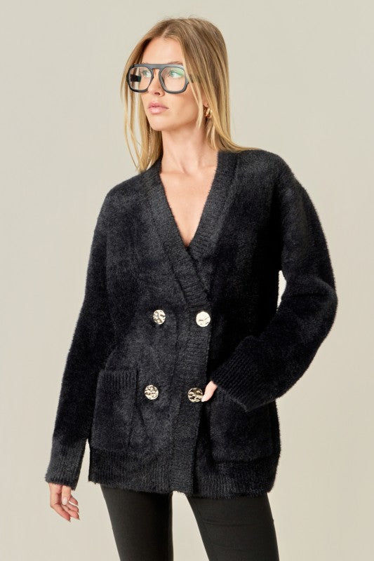 Knit Blazer Cardigan Top