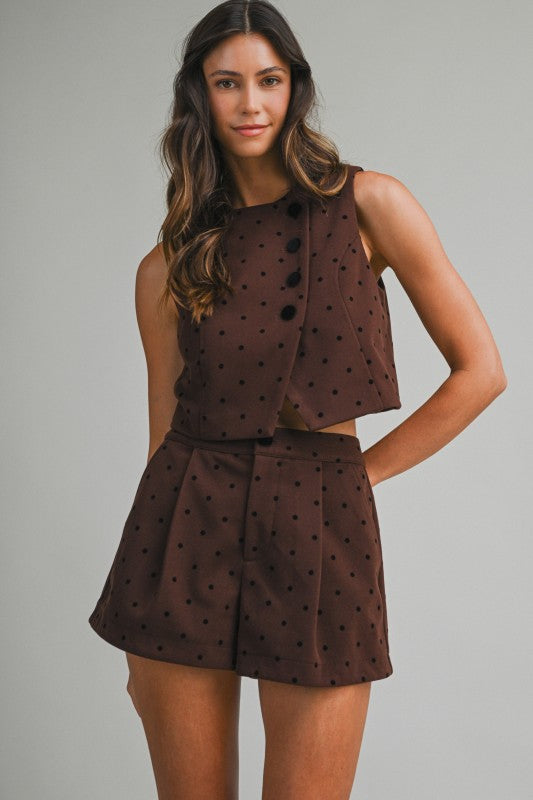 Polka Dot Top and Shorts Set