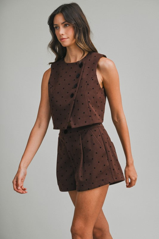 Polka Dot Top and Shorts Set
