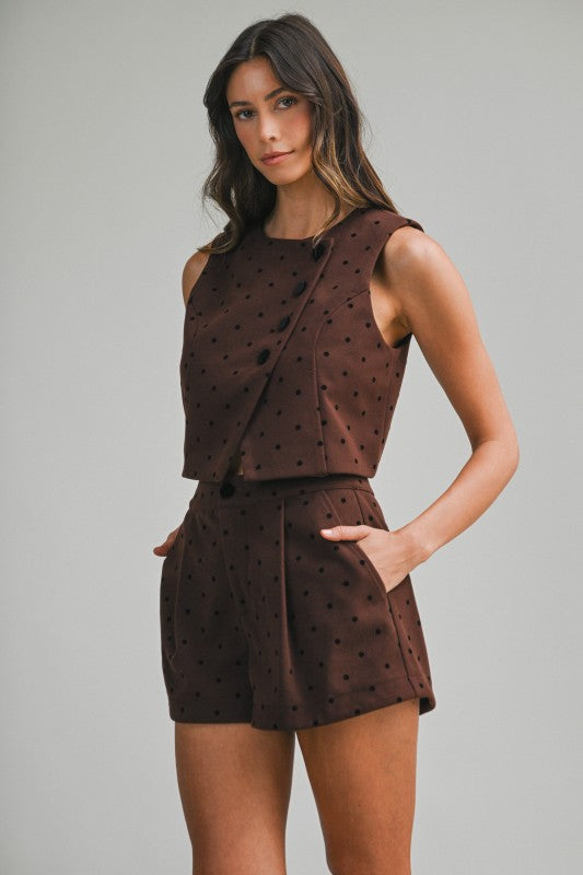 Polka Dot Top and Shorts Set