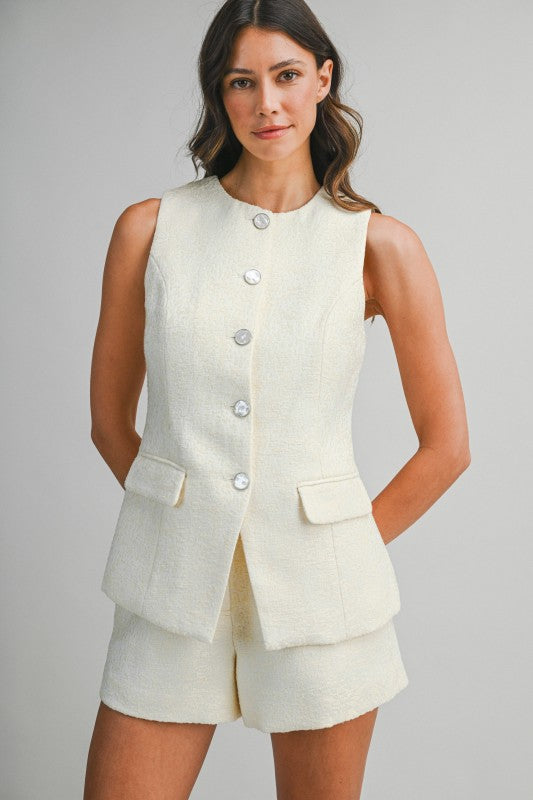 Tweed Top And Shorts Set