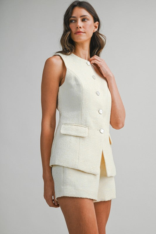 Tweed Top And Shorts Set