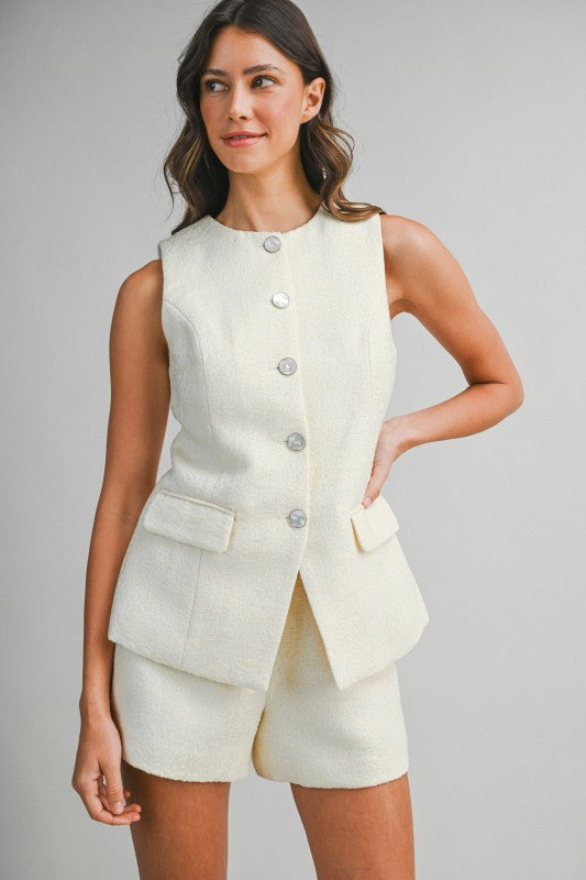 Tweed Top And Shorts Set