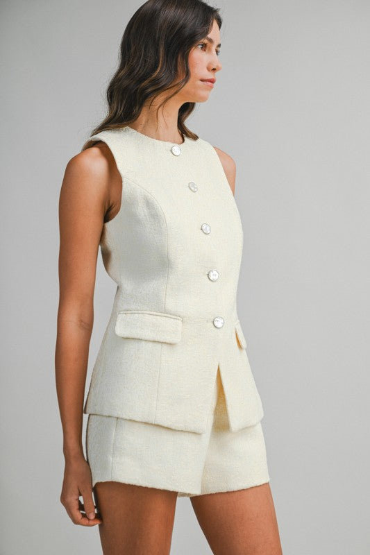 Tweed Top And Shorts Set