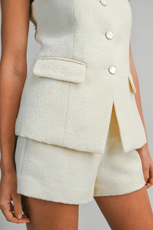 Tweed Top And Shorts Set