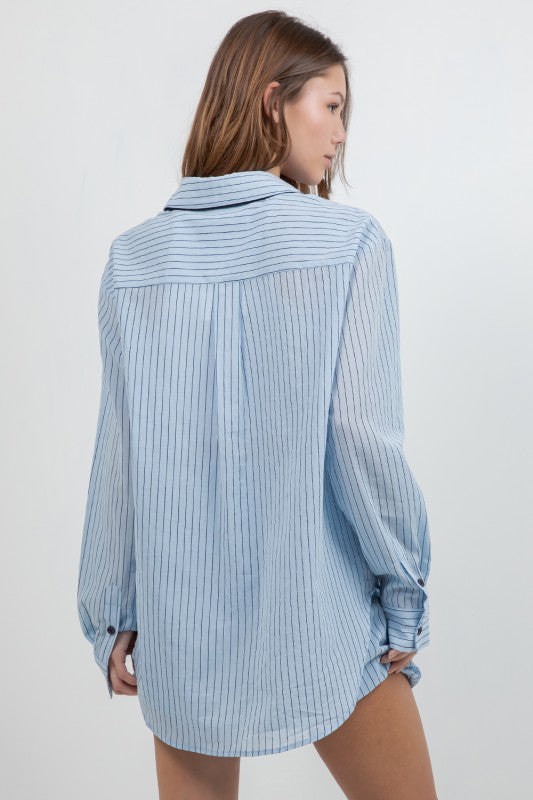 Button Down with Neck Tie Top