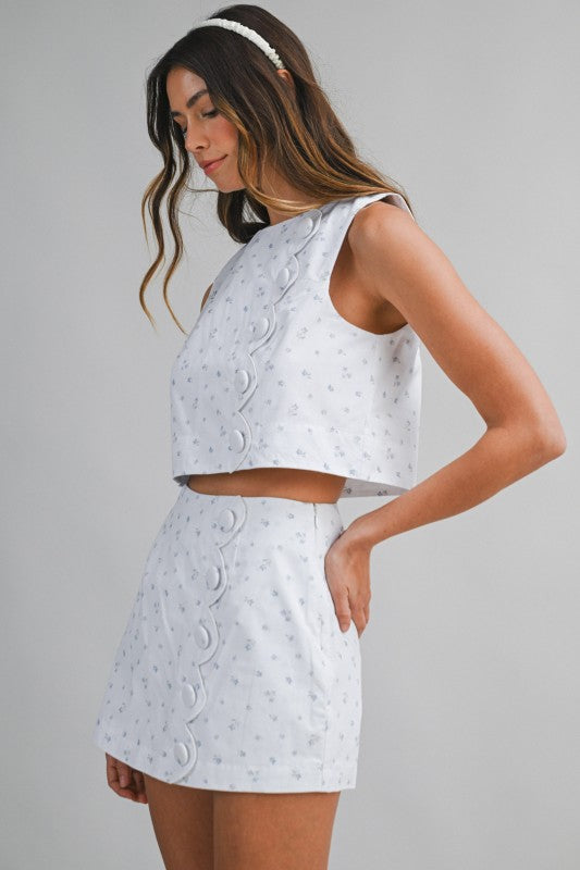 Light Blue Flowers Set