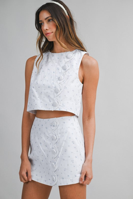 Light Blue Flowers Set