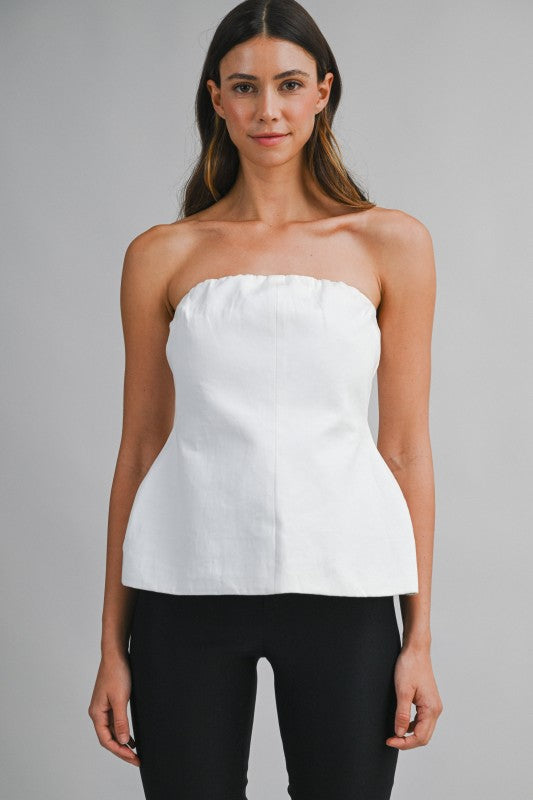 Strapless Peplum Tube Top