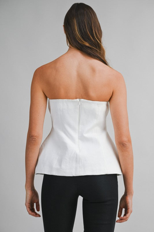 Strapless Peplum Tube Top