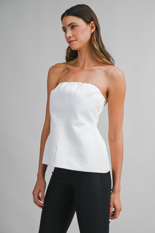 Strapless Peplum Tube Top