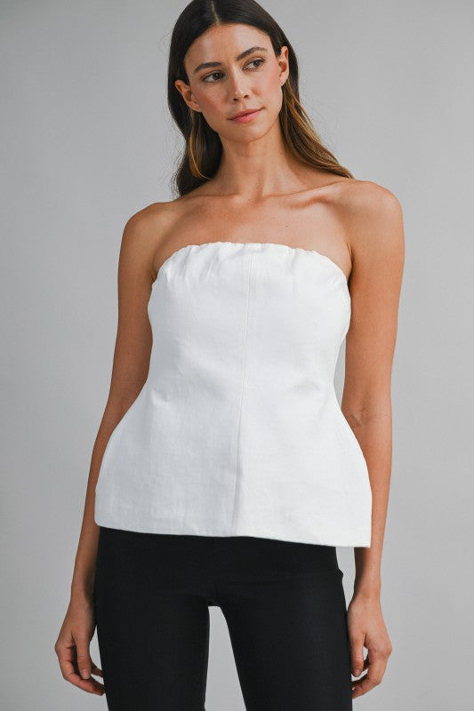 Strapless Peplum Tube Top