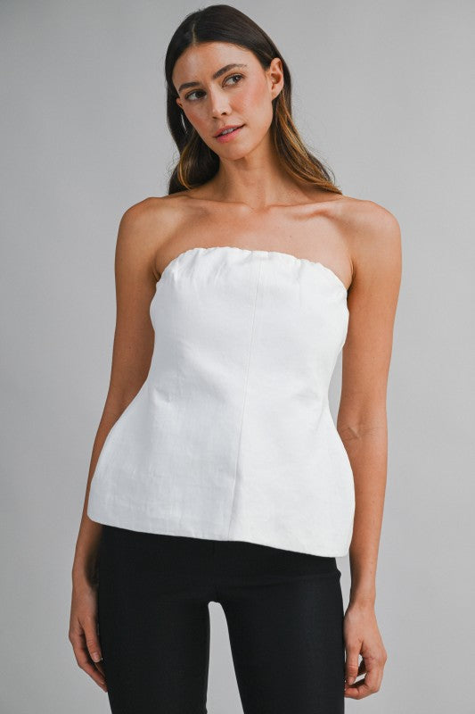 Strapless Peplum Tube Top