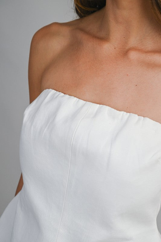 Strapless Peplum Tube Top