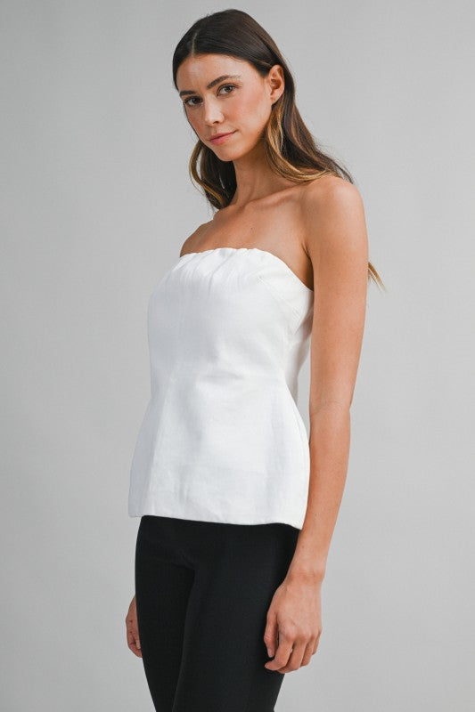 Strapless Peplum Tube Top