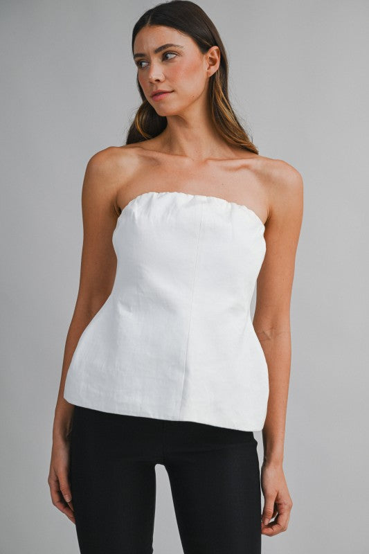 Strapless Peplum Tube Top