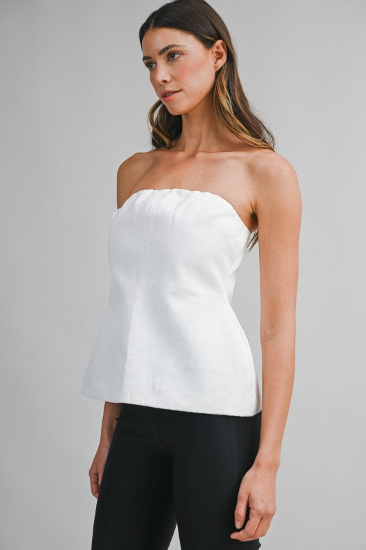 Strapless Peplum Tube Top