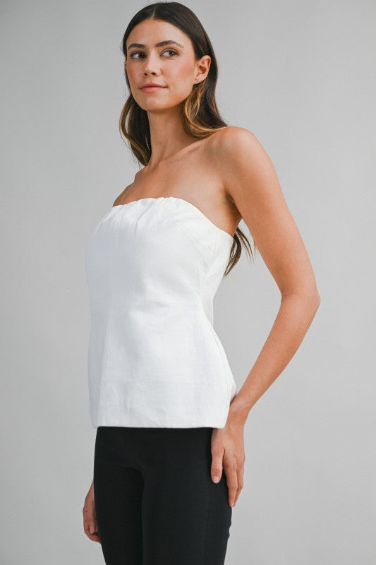 Strapless Peplum Tube Top