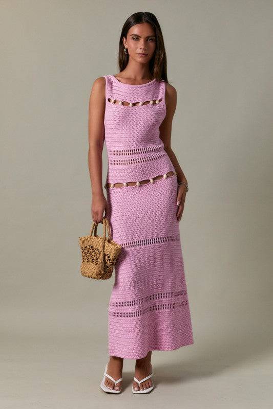 Sea Shell Crochet Midi Dress