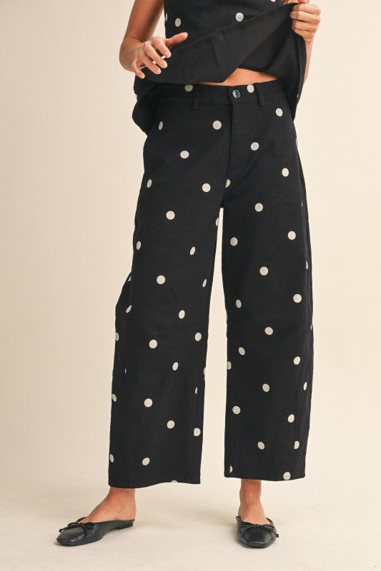 Polkadot Top And Barrel Pants Set