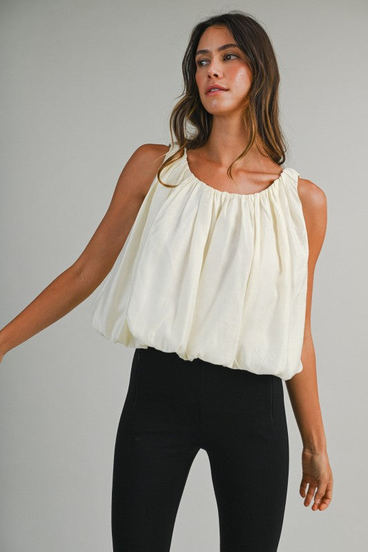 Bubble Hem Blouson Top