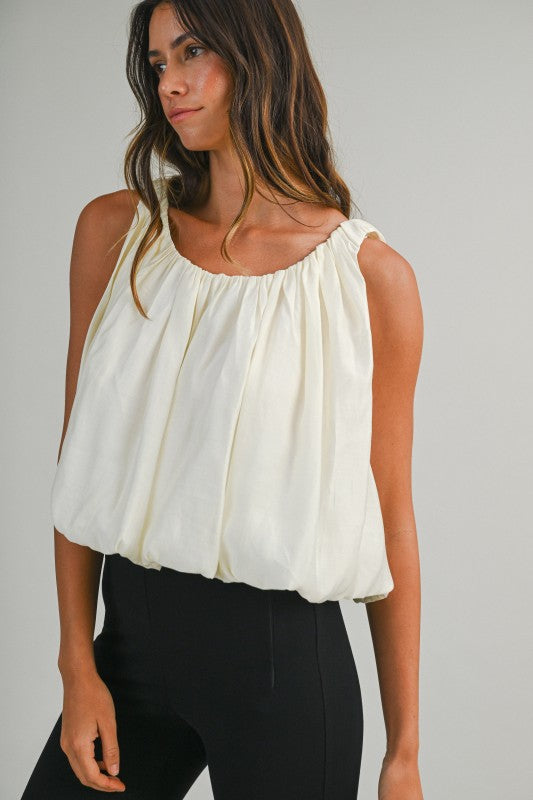Bubble Hem Blouson Top