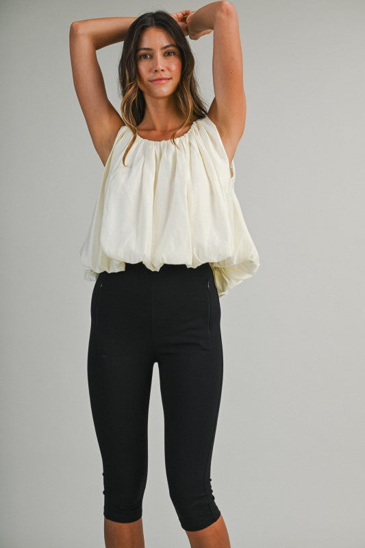 Bubble Hem Blouson Top