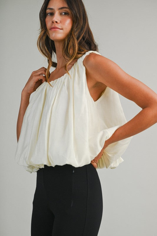 Bubble Hem Blouson Top