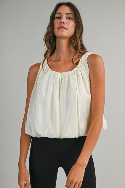 Bubble Hem Blouson Top