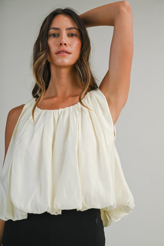 Bubble Hem Blouson Top