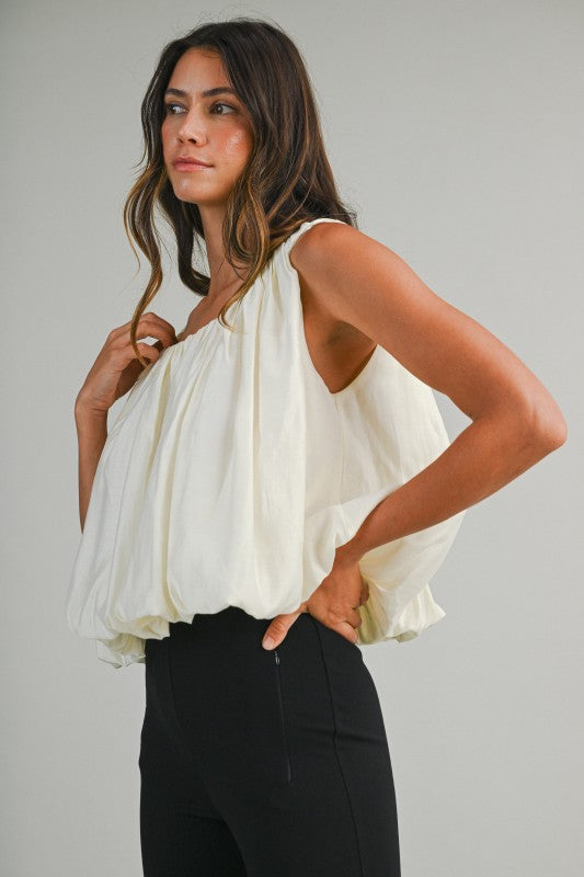 Bubble Hem Blouson Top
