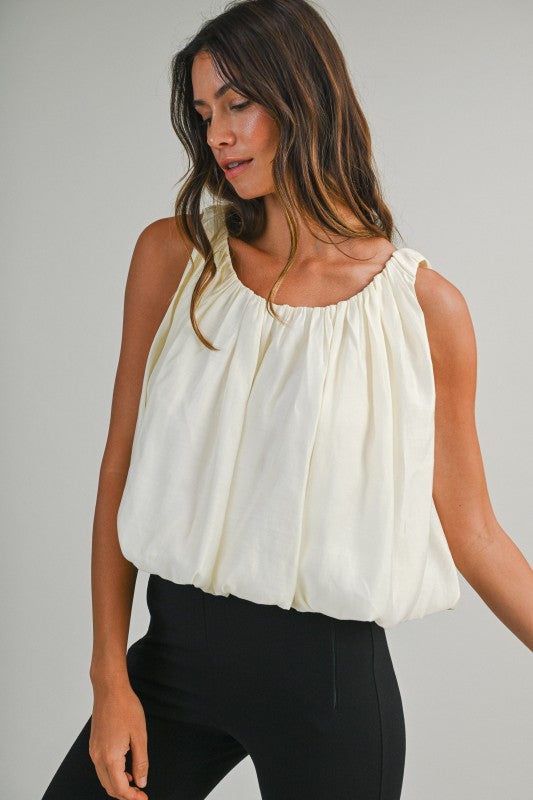 Bubble Hem Blouson Top