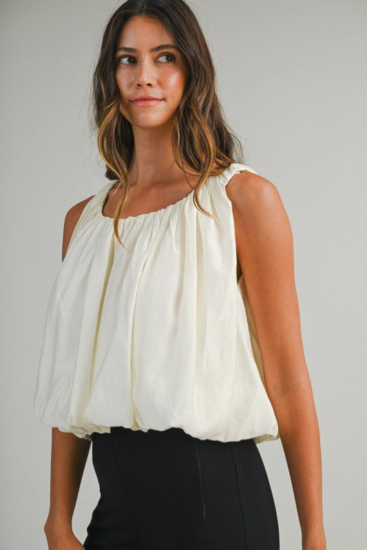 Bubble Hem Blouson Top