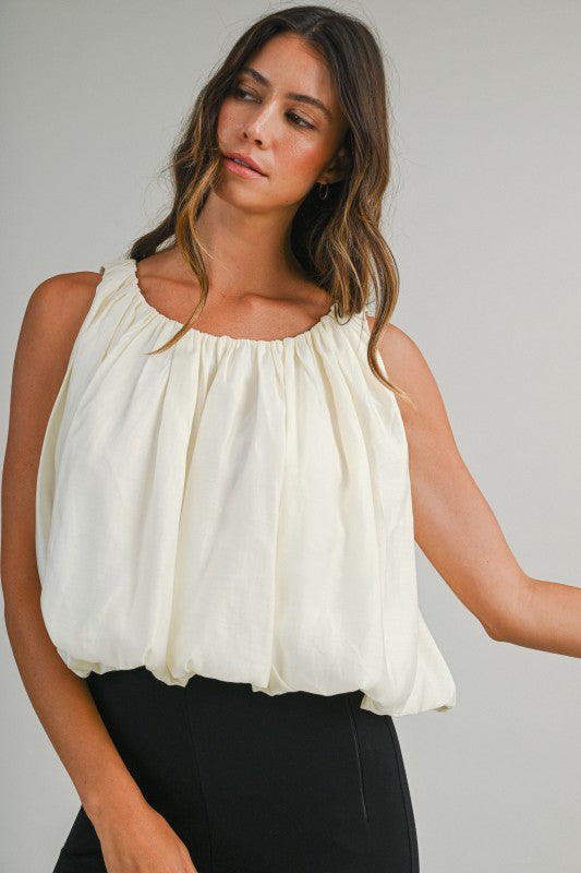 Bubble Hem Blouson Top