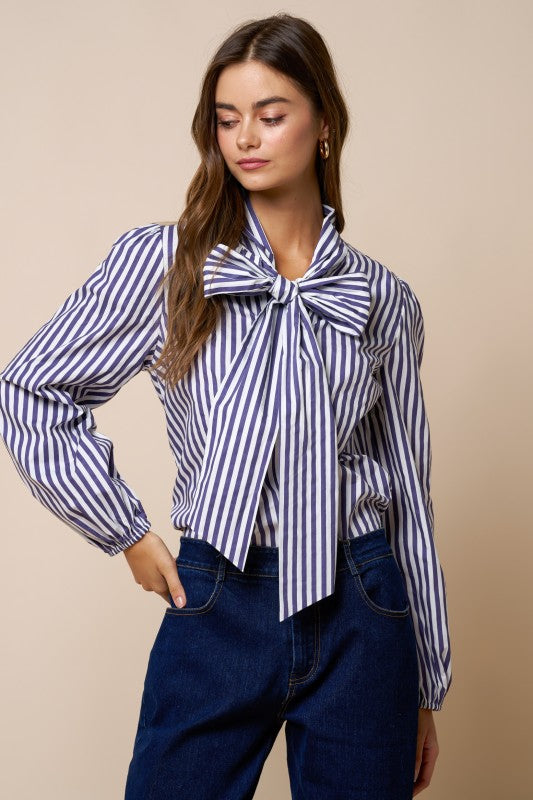 Stripe Front Bow Top