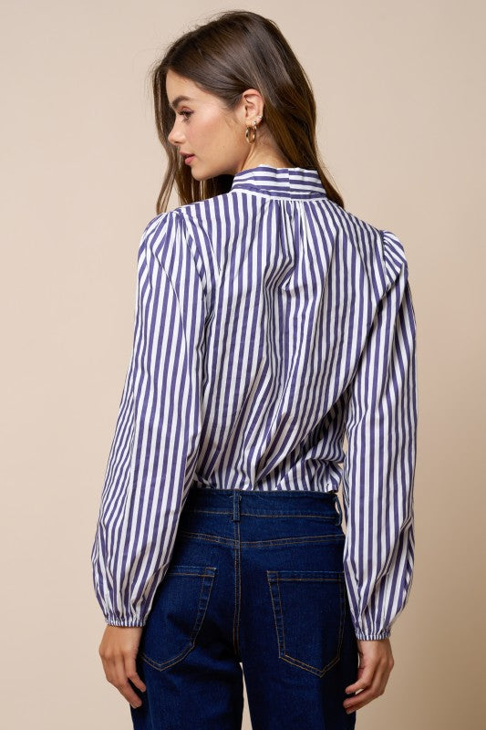 Stripe Front Bow Top