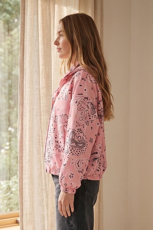 Paisley Windbreaker Jacket Top