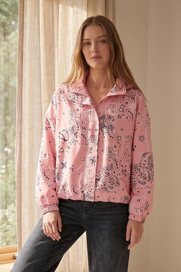 Paisley Windbreaker Jacket Top