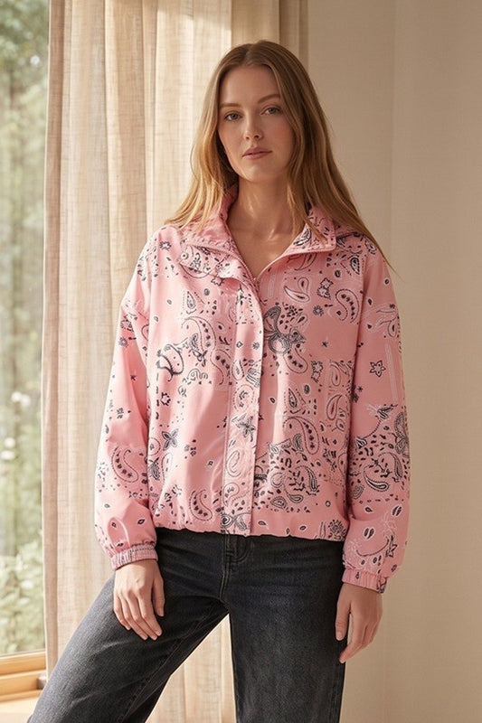 Paisley Windbreaker Jacket Top