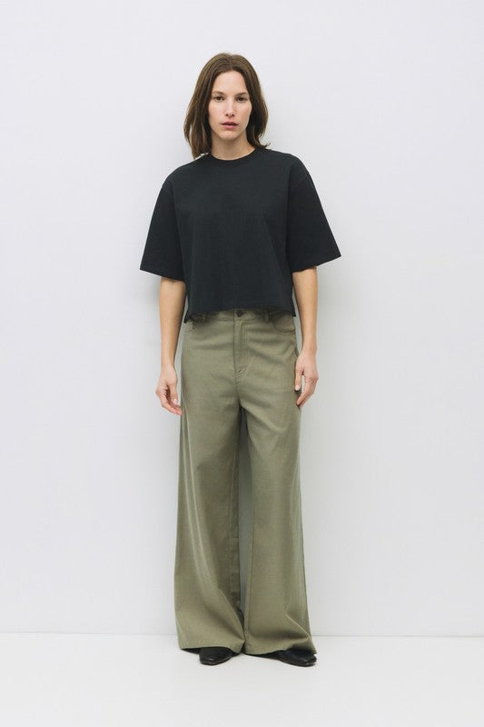 Black Relaxed Tee Top