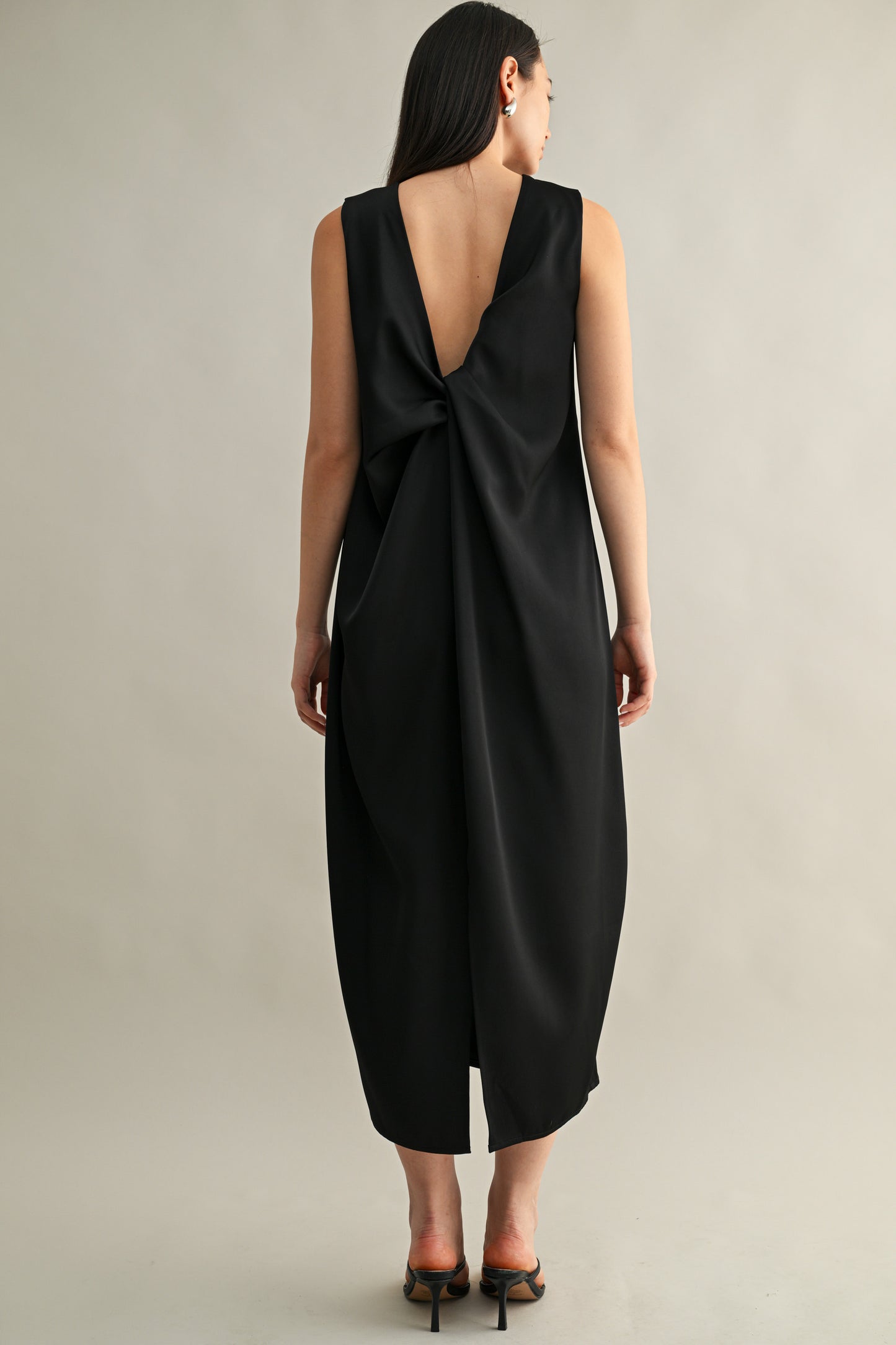 Draped Back Midi Dress