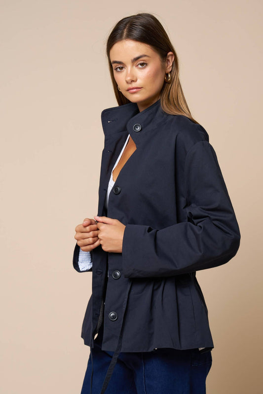 Navy Button Down Jacket