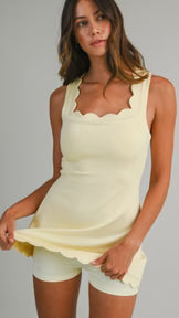 Butter Yellow Dress With Shorts