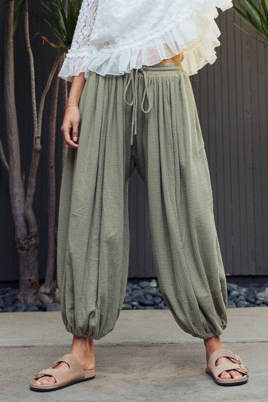 Cloud Drift Cotton Gauze Balloon Pant