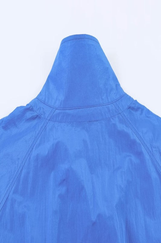 Blue Windbreaker Jacket Top